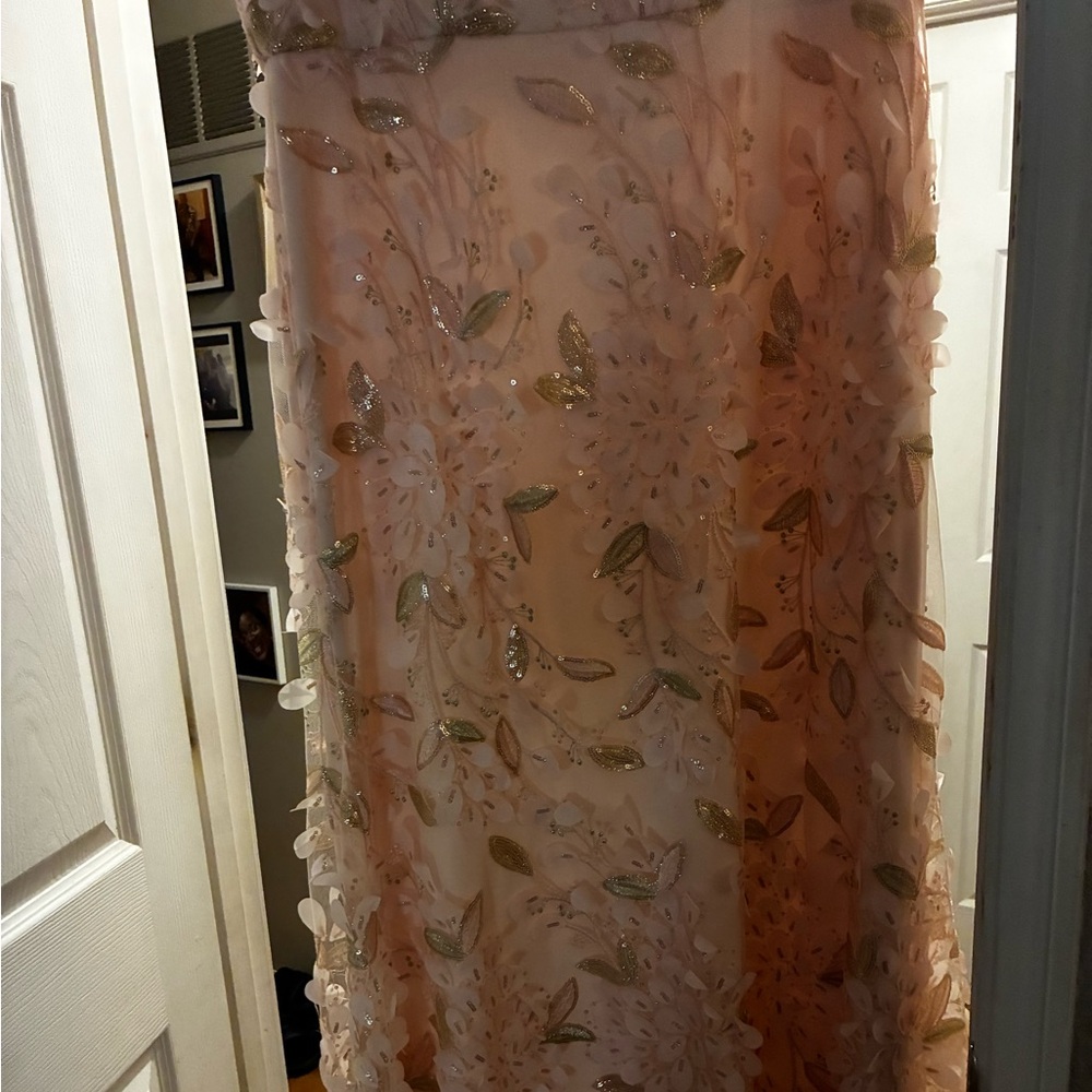R&M Richards Pink Floral Prom Dress